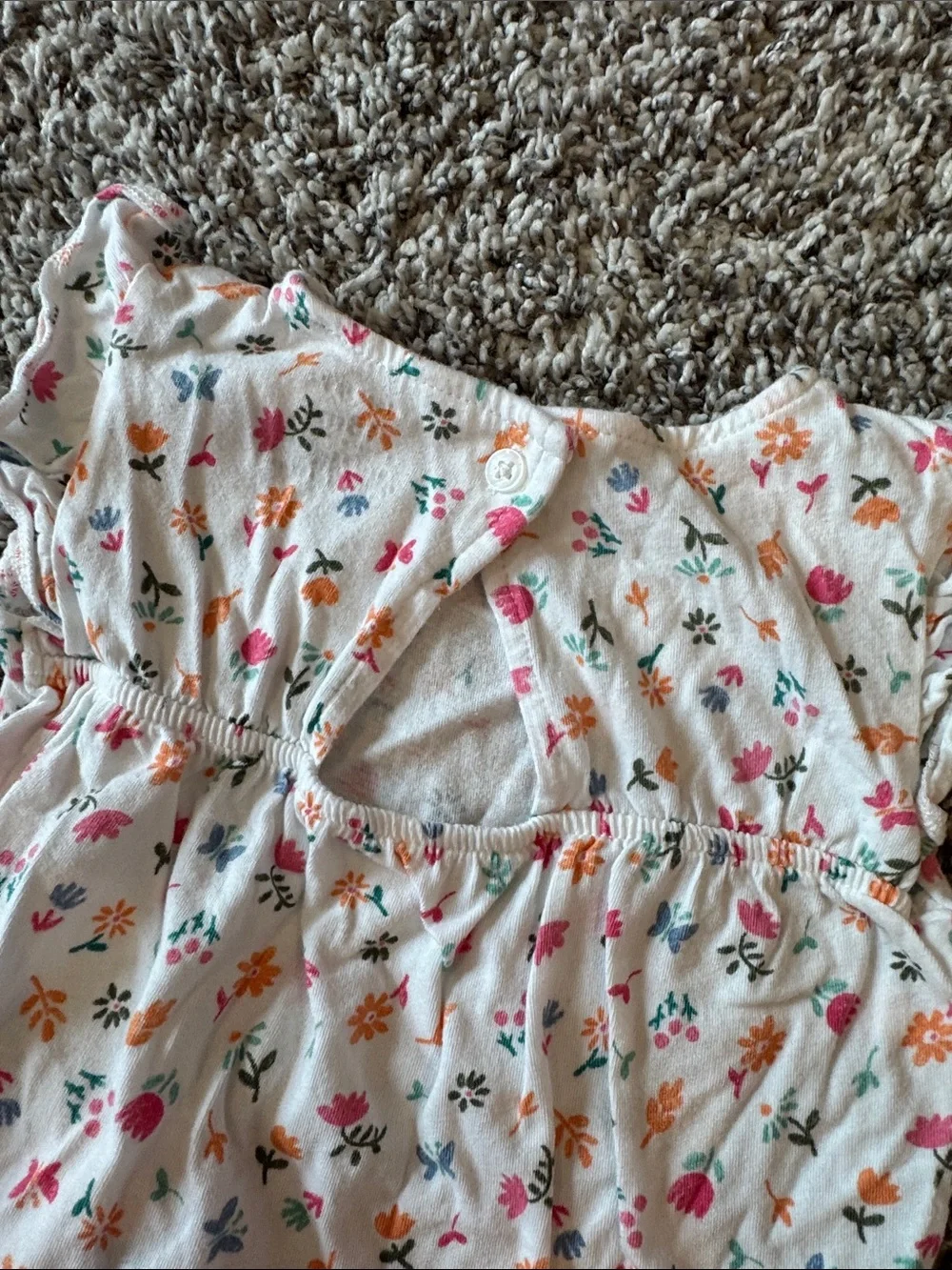 Carter's White Floral Onesie with Pink Skirted Shorts